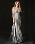Grey Sequins Bridesmaid Dresses V-Neck Backless Sexy Mermaid Wedding Party Gowns